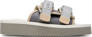 Suicoke White & Gray MOTO-PO Sandals