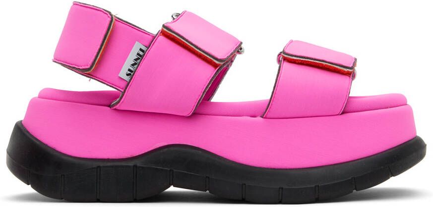 SUNNEI SSENSE Exclusive Pink Low Platform Sandals