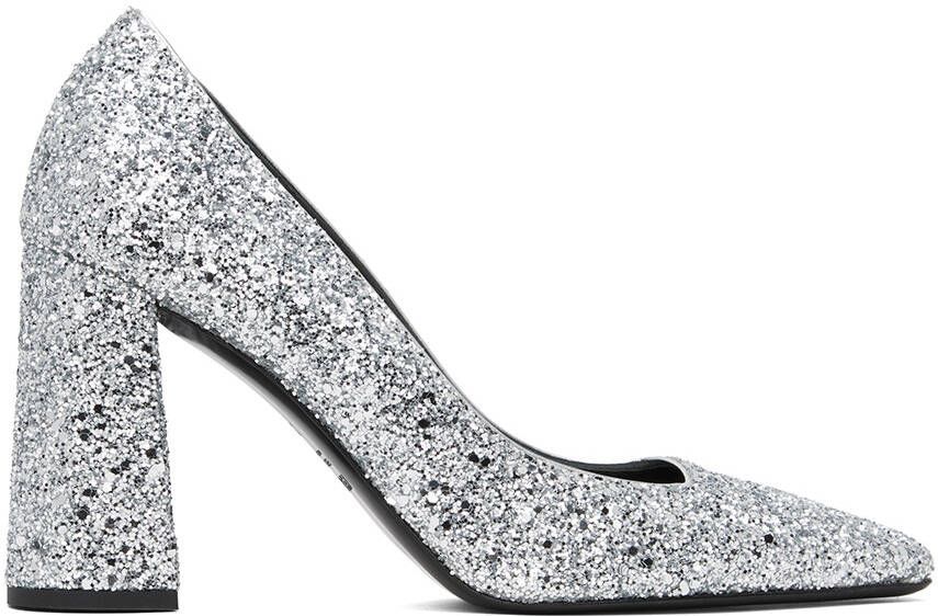 Teurn Studios SSENSE Exclusive Silver Glitter Heels