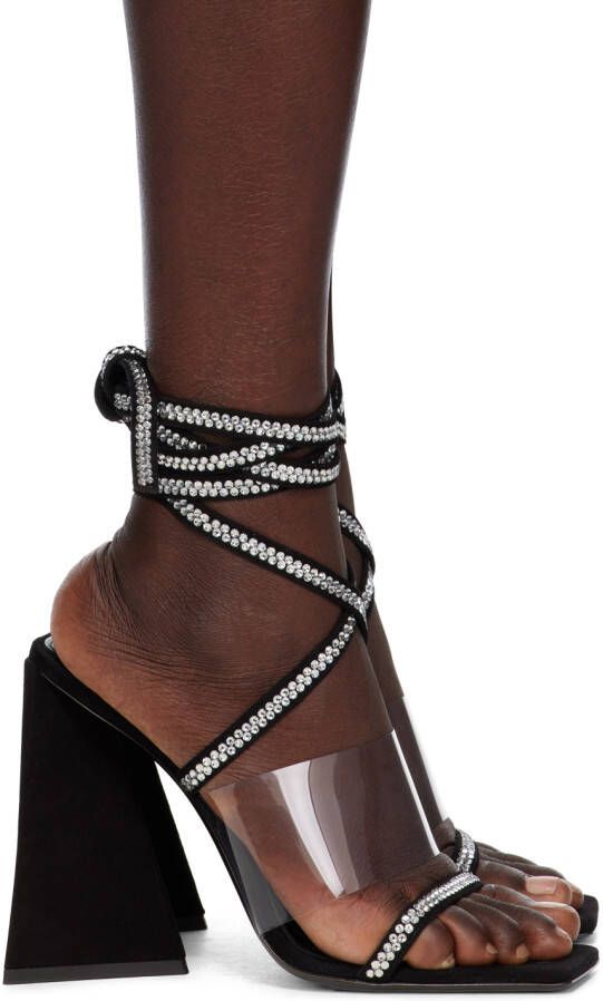 The Attico Black Isa Heeled Sandals