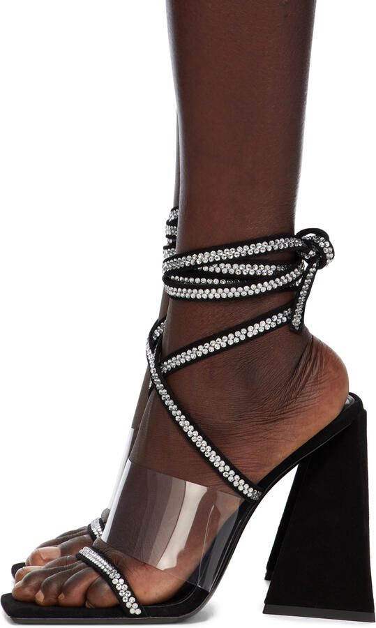 The Attico Black Isa Heeled Sandals - Picture 3