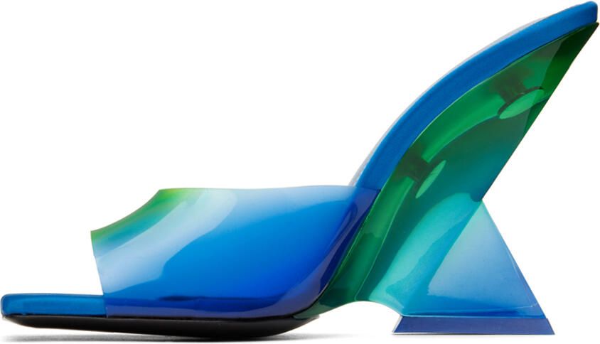 The Attico Blue Cheope Heeled Mules - Picture 3