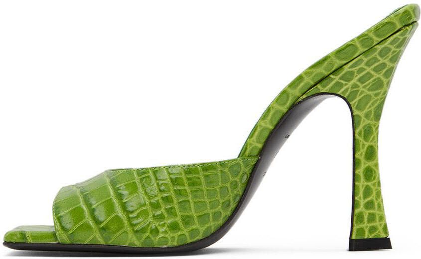 The Attico Green Anais Heeled Sandals - Picture 3