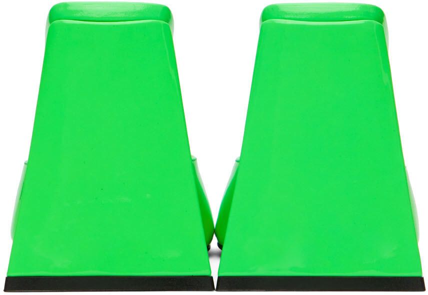 The Attico Green Devon Heeled Sandals