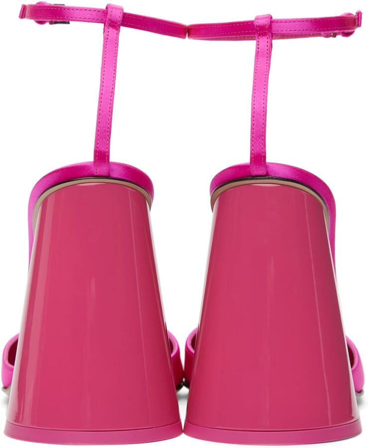 The Attico Pink Satin Luz Slingback Heels - Picture 2