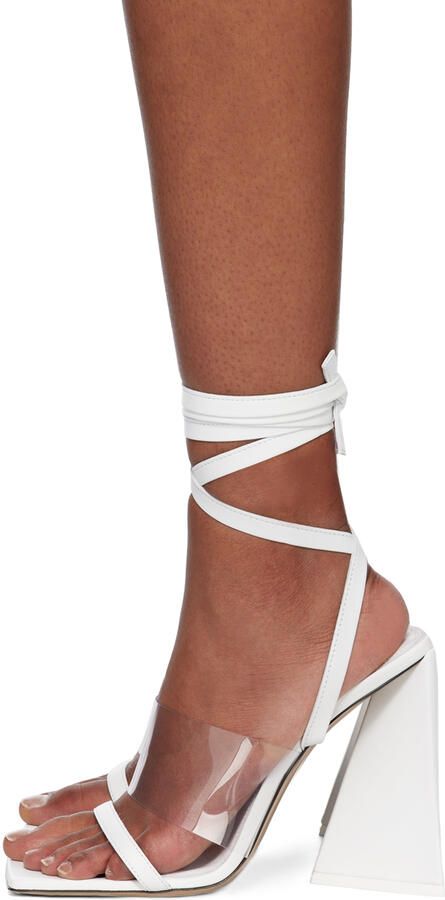 The Attico White Isa Heeled Sandals - Picture 7
