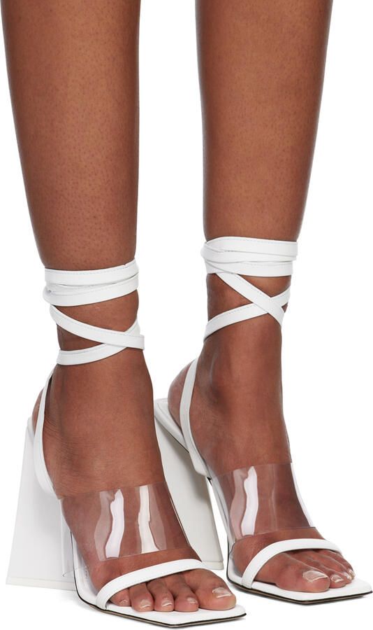 The Attico White Isa Heeled Sandals - Picture 5