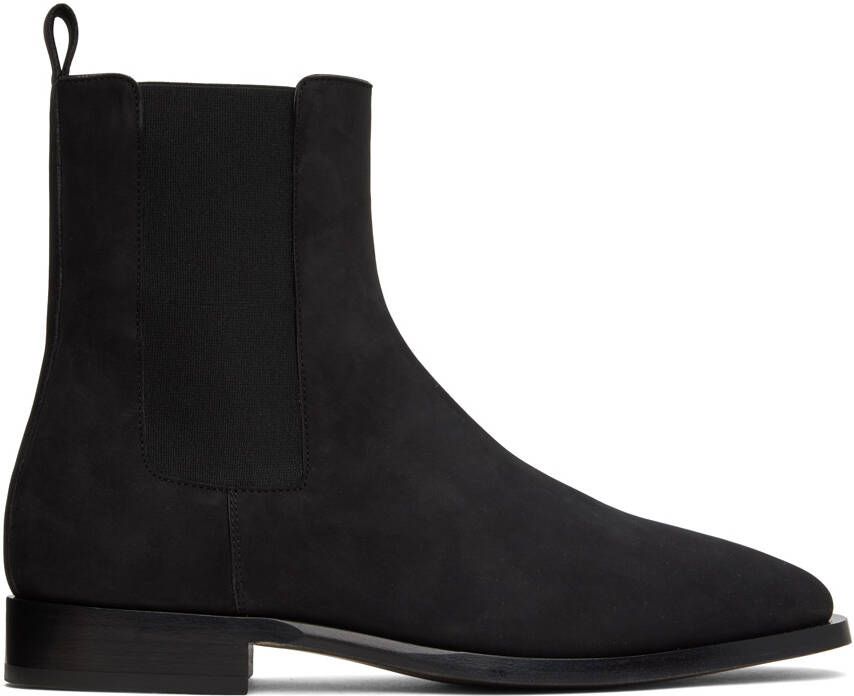 The Row Black Grunge Chelsea Boots