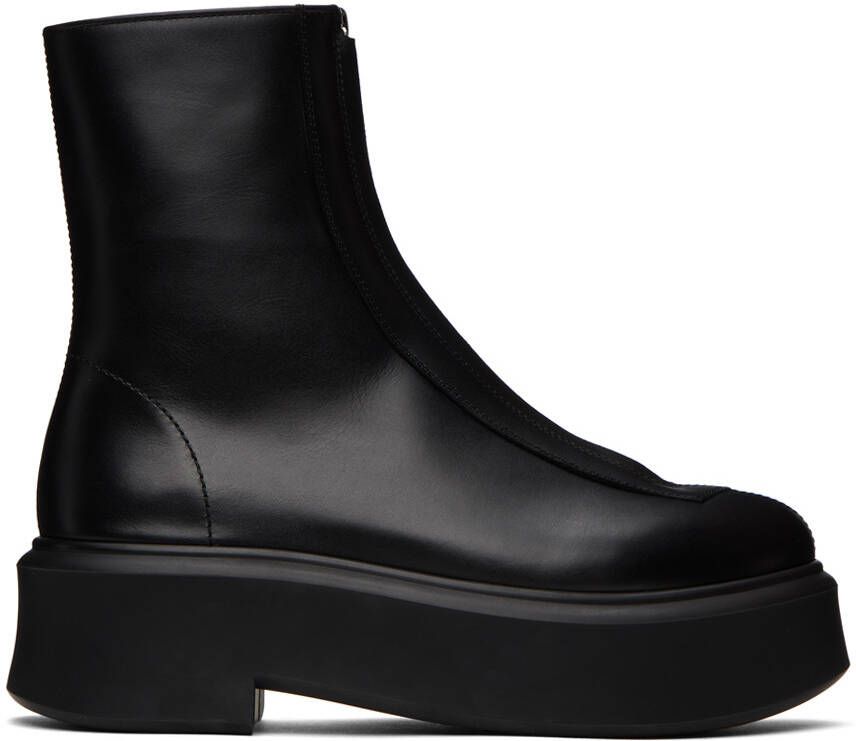 The Row Black Zipped I Ankle Boots