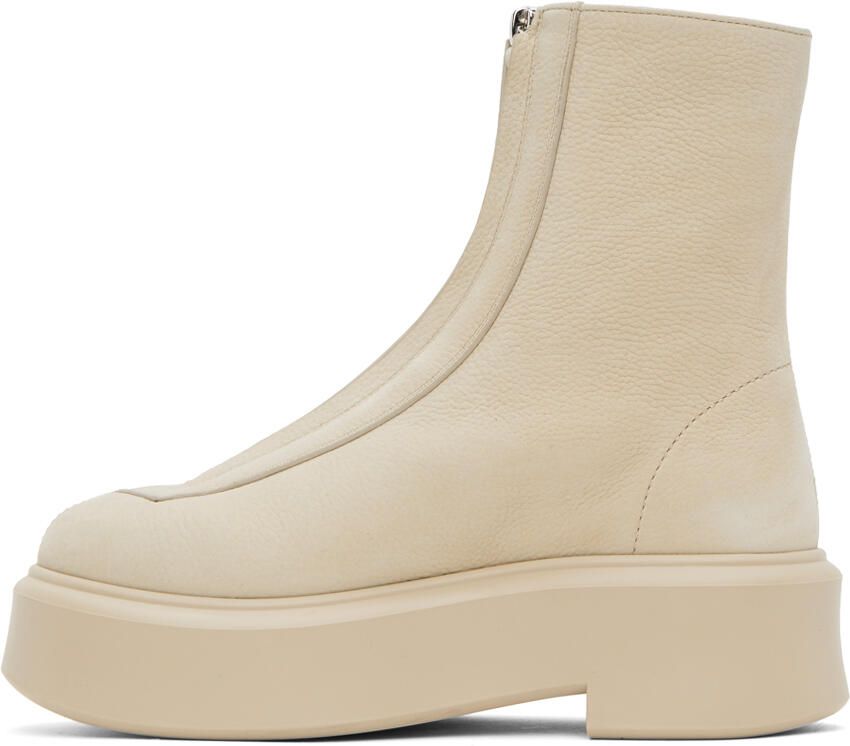 The Row Beige Zipped I Ankle Boots - Picture 3