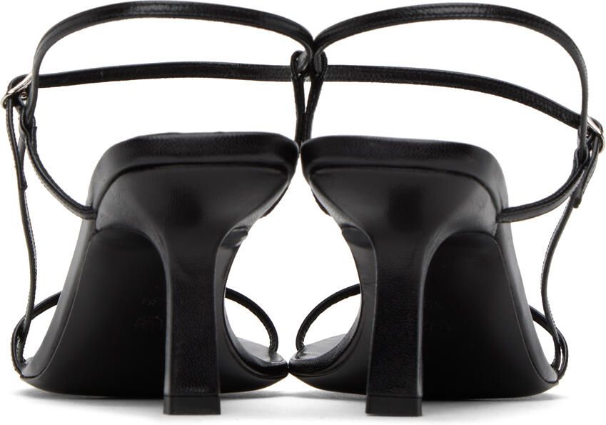 The Row Black Bare Heeled Sandals