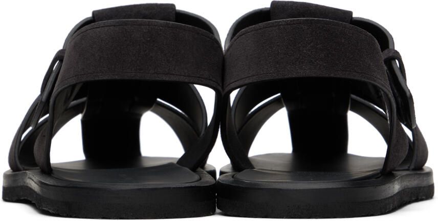 The Row Black Fisherman Sandals