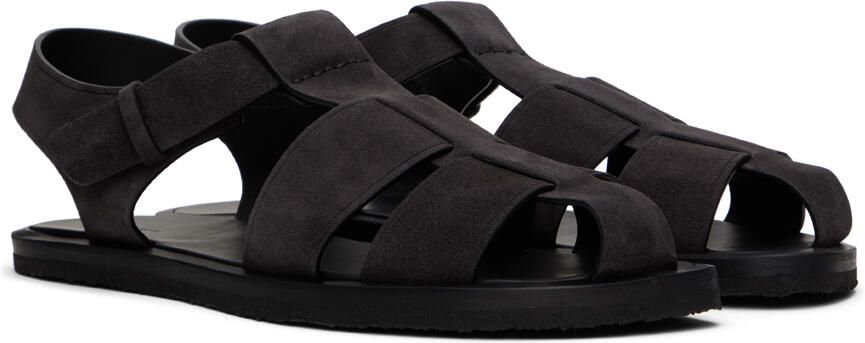 The Row Black Fisherman Sandals - Picture 2