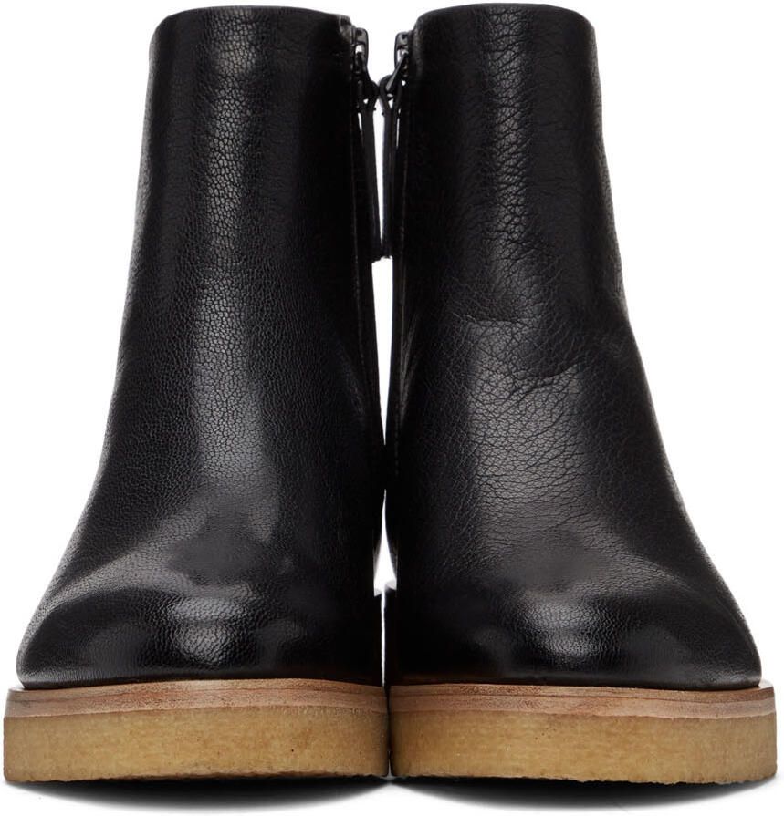 The Row Black Grained Boris Boots