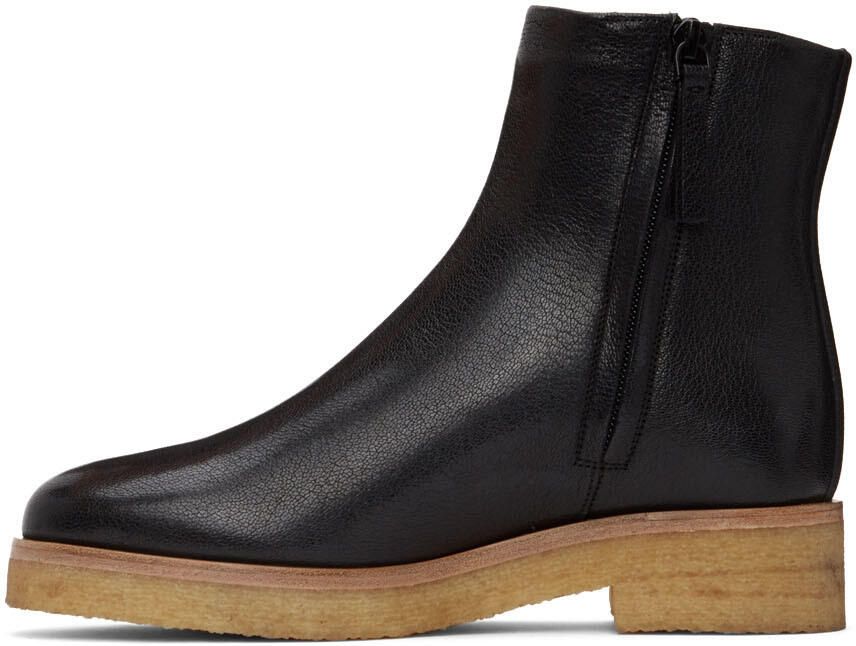 The Row Black Grained Boris Boots - Picture 3