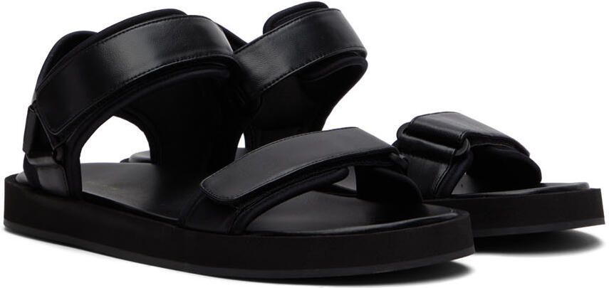The Row Black Hook And Loop Flat Sandals - Picture 2