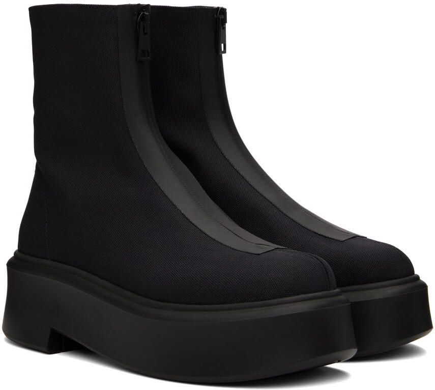 The Row Black Nylon Zipped Boots