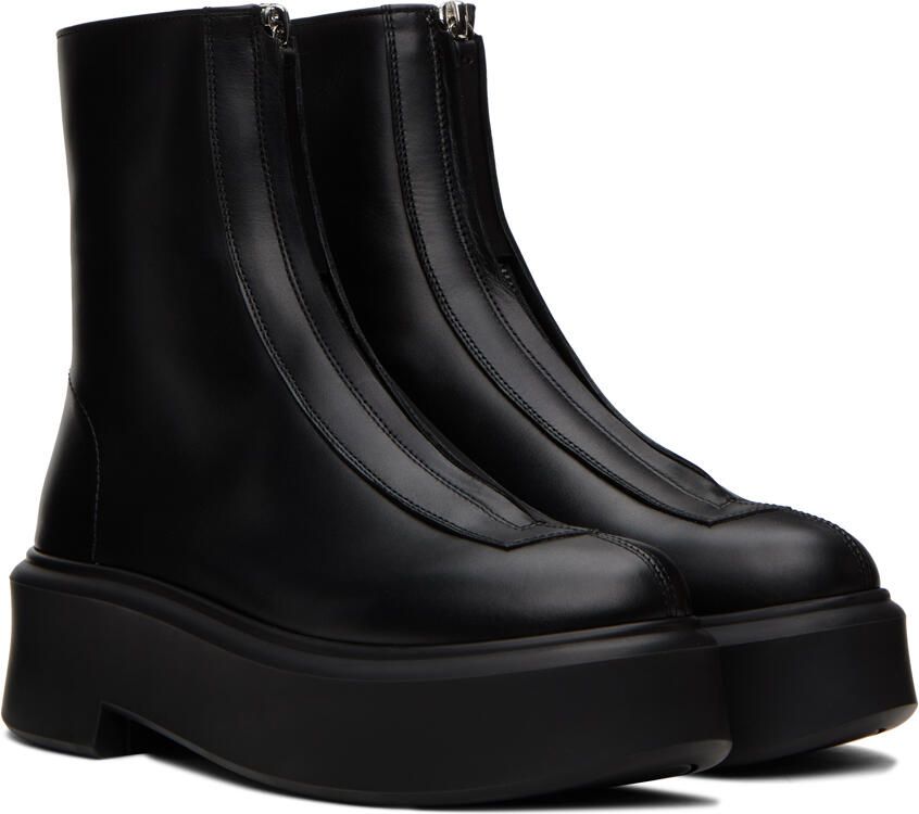 The Row Black Zipped I Ankle Boots - Picture 2