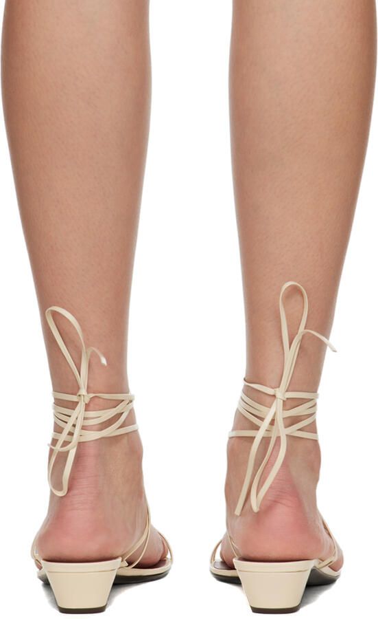 The Row Off-White Strap Heeled Sandals - Picture 5