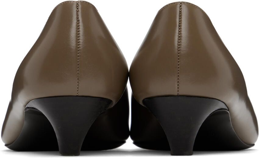 The Row Taupe Kitten Heel Pumps