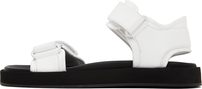 The Row White Hook And Loop Flat Sandals - Picture 3