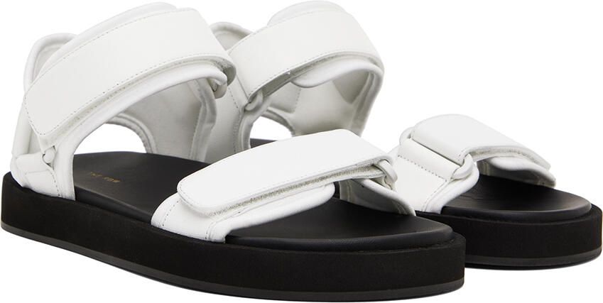 The Row White Hook And Loop Flat Sandals - Picture 2