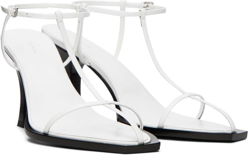 The Row White T Bar Heeled Sandals - Picture 2