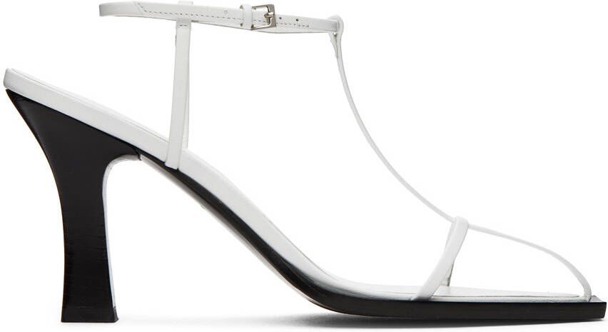 The Row White T Bar Heeled Sandals