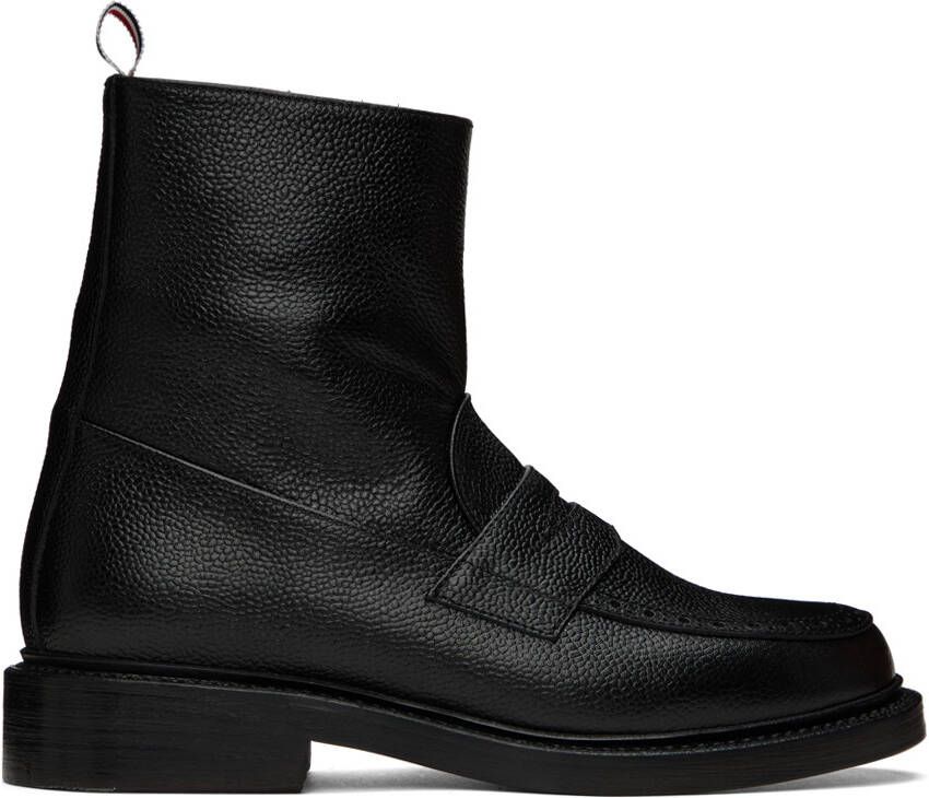 Thom Browne Black Penny Loafer Ankle Boots