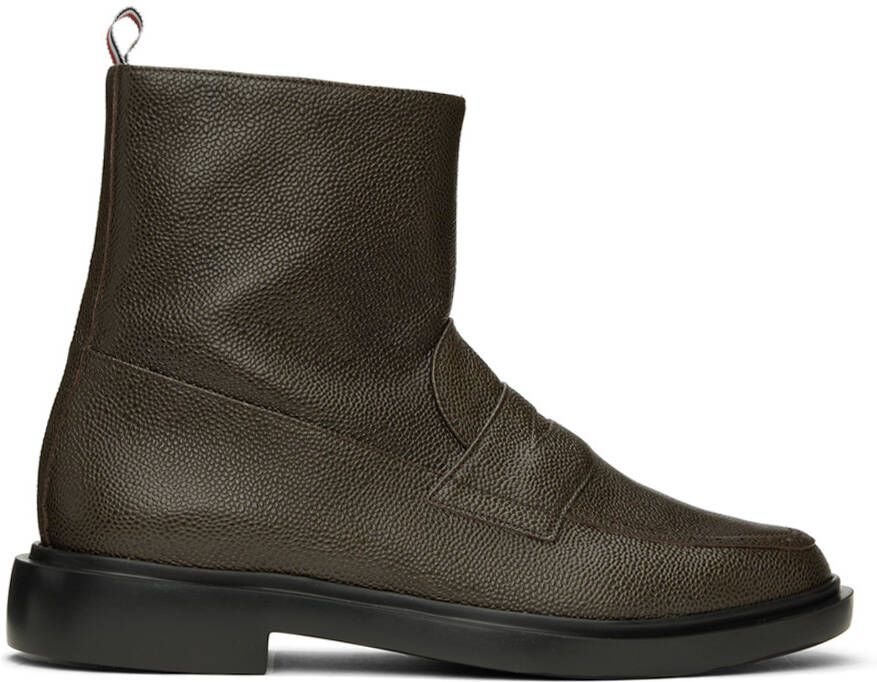 Thom Browne Brown Penny Loafer Boots