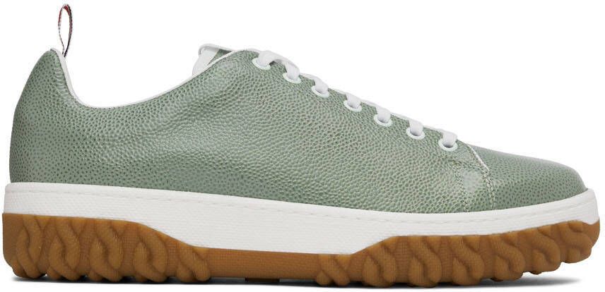 Thom Browne Green Cable Knit Court Low-Top Sneakers