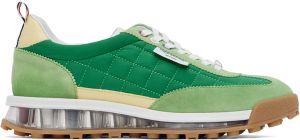 Thom Browne Green Quilted Tech Runner Sneakers