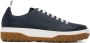 Thom Browne Navy Cable Knit Court Low-Top Sneakers - Thumbnail 1