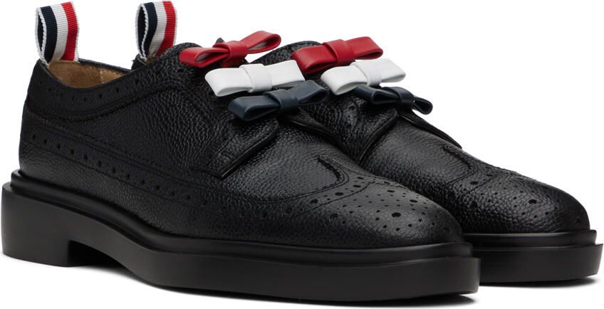 Thom Browne Black 3-Bow Longwing Derbys - Picture 2