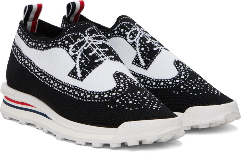 Thom Browne Black & White Trompe L'œil Longwing Sneakers
