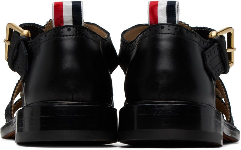 Thom Browne Black Brogued Fisherman Sandals