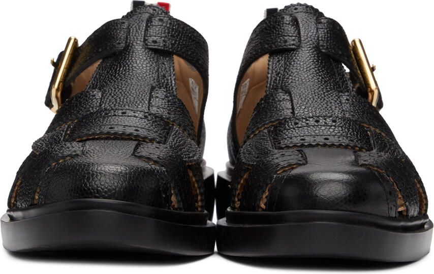 Thom Browne Black Brogued Fisherman Sandals - Picture 3
