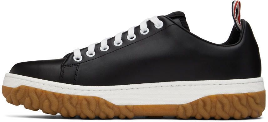 Thom Browne Black Cable Knit Court Sneakers - Picture 3