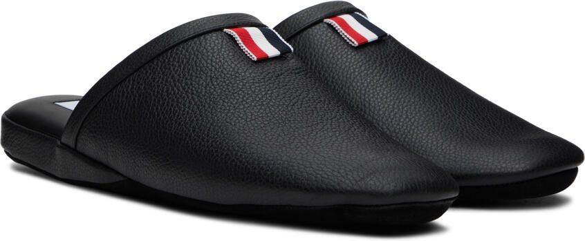 Thom Browne Black Grosgrain Tab Slippers - Picture 2