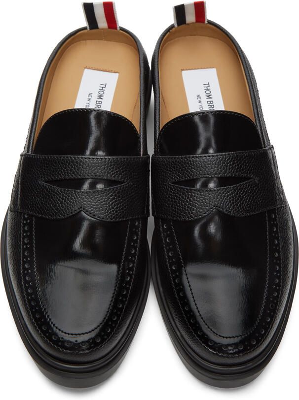 Thom Browne Black Lightweight Sole Slip-On Penny Loafers