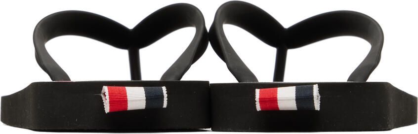 Thom Browne Black RWB Stripe Flip-Flops - Picture 2