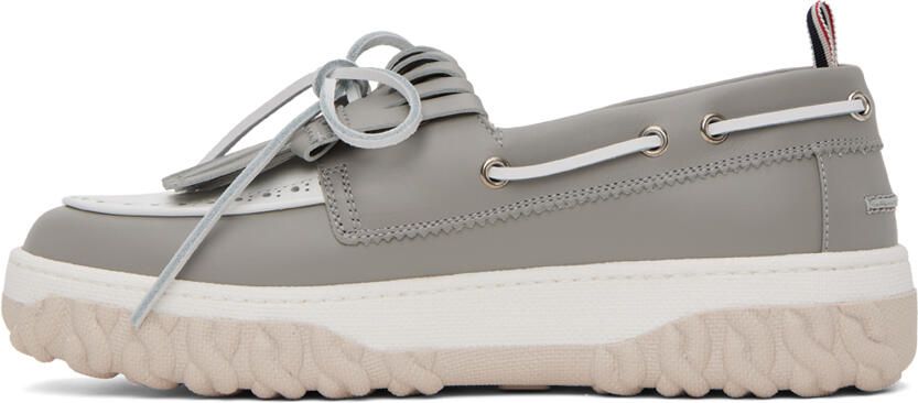 Thom Browne Gray Kilted Loafers - Picture 3