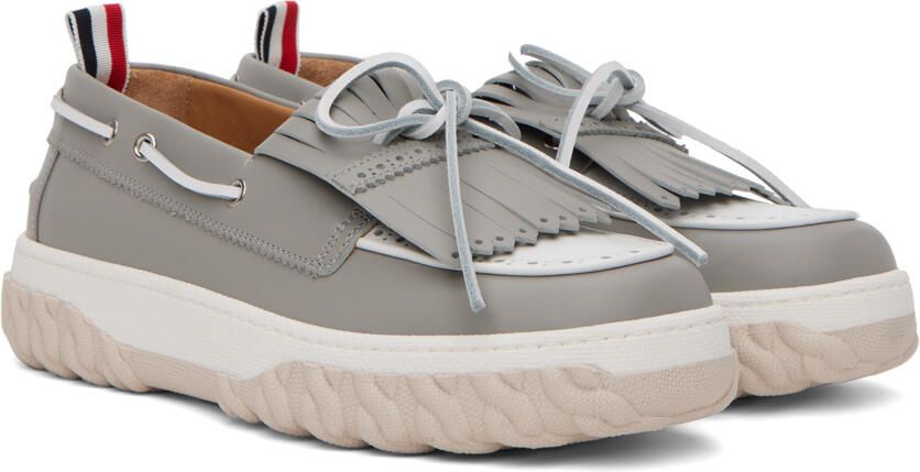 Thom Browne Gray Kilted Loafers - Picture 2