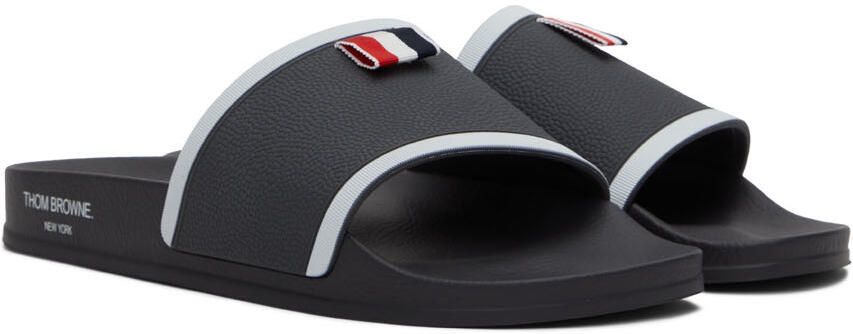 Thom Browne Gray Pool Slides - Picture 2