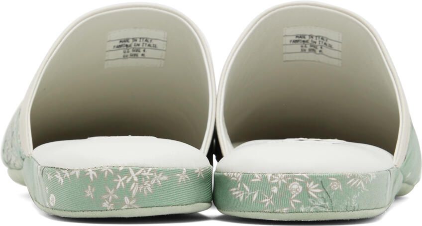 Thom Browne Green Silk Slippers