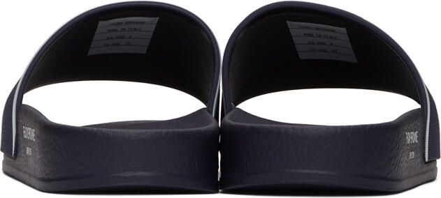 Thom Browne Navy Rubber Pool Slides - Picture 3