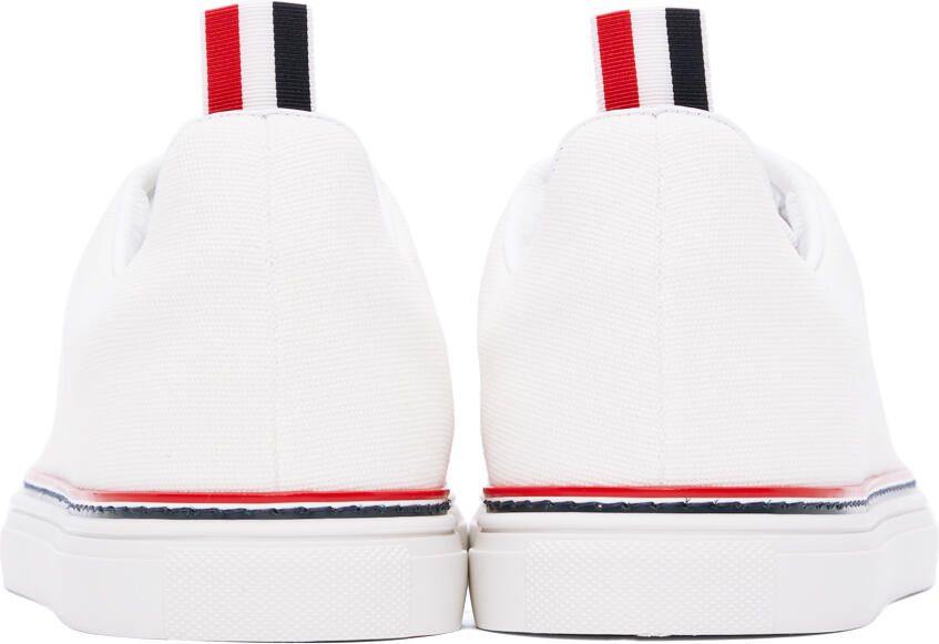 Thom Browne White Canvas Tennis Sneakers - Picture 2
