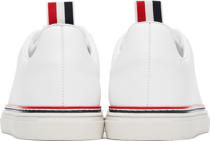 Thom Browne White Leather Tennis Sneakers - Picture 2