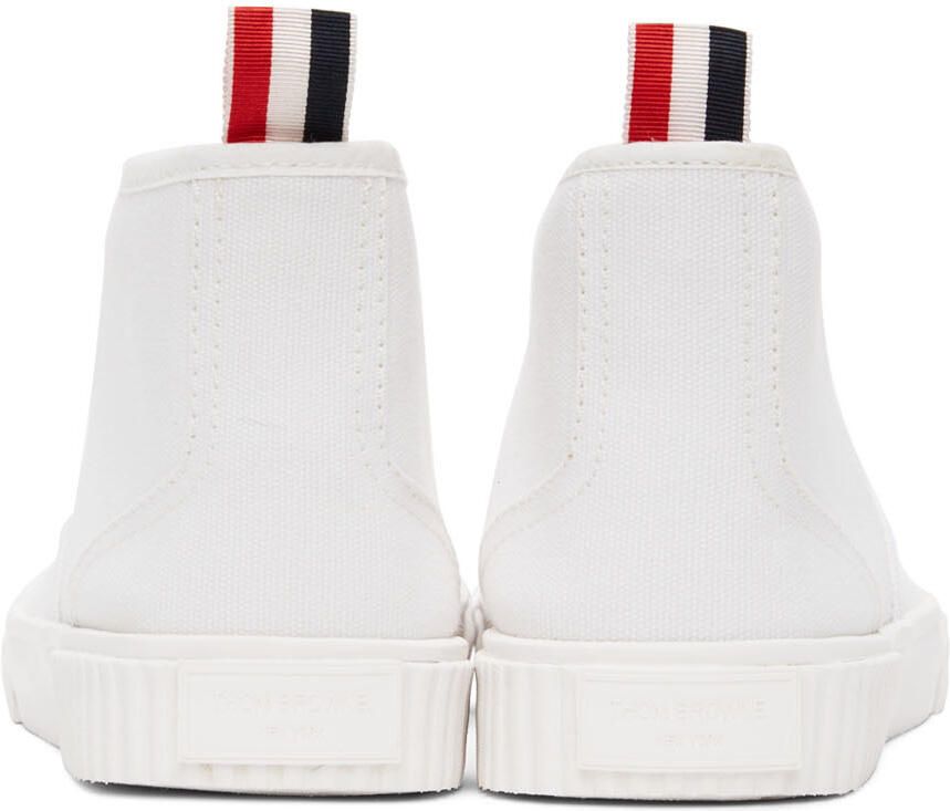 Thom Browne White Mid-Top Heritage Sneakers
