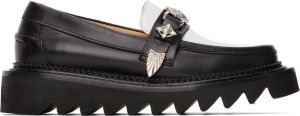 Toga Pulla Black & White Leather Loafers